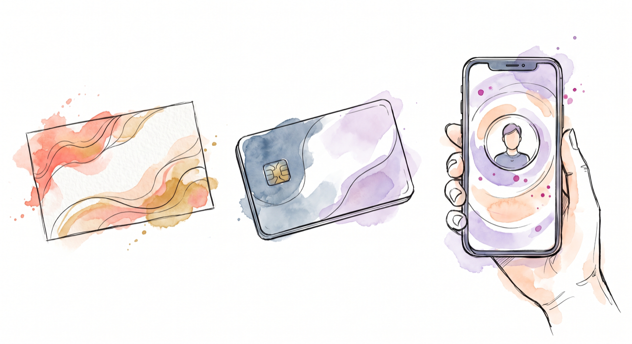 Paper card versus NFC card versus digital business card